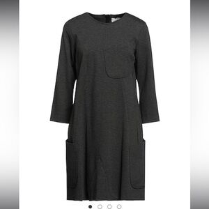 NWT Meimeij grey swing mini dress with breast and side packets. Retail $305 M